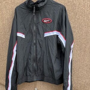 Nike Force vintage 90s WindbreakerJacket black red and white Mens Sz L RARE